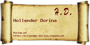 Hollender Dorina névjegykártya
